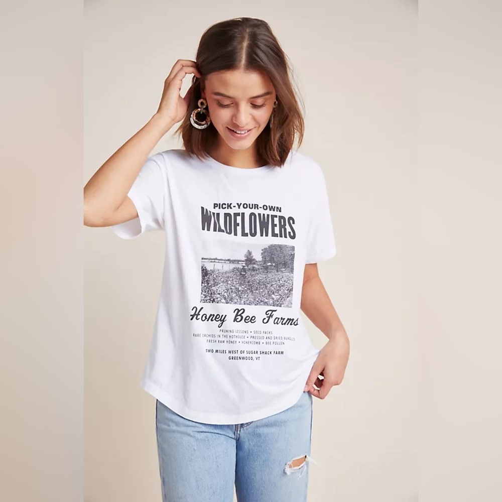 Anthropologie Wildflowers Graphic Tee